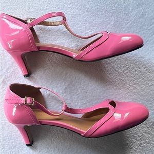 Women’s Mary Jane Low Kitten Pink Heel Pumps, Size 11.5